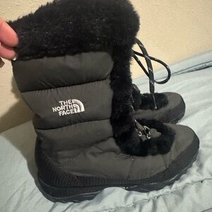 The North Face Gray and Black Winter Boots